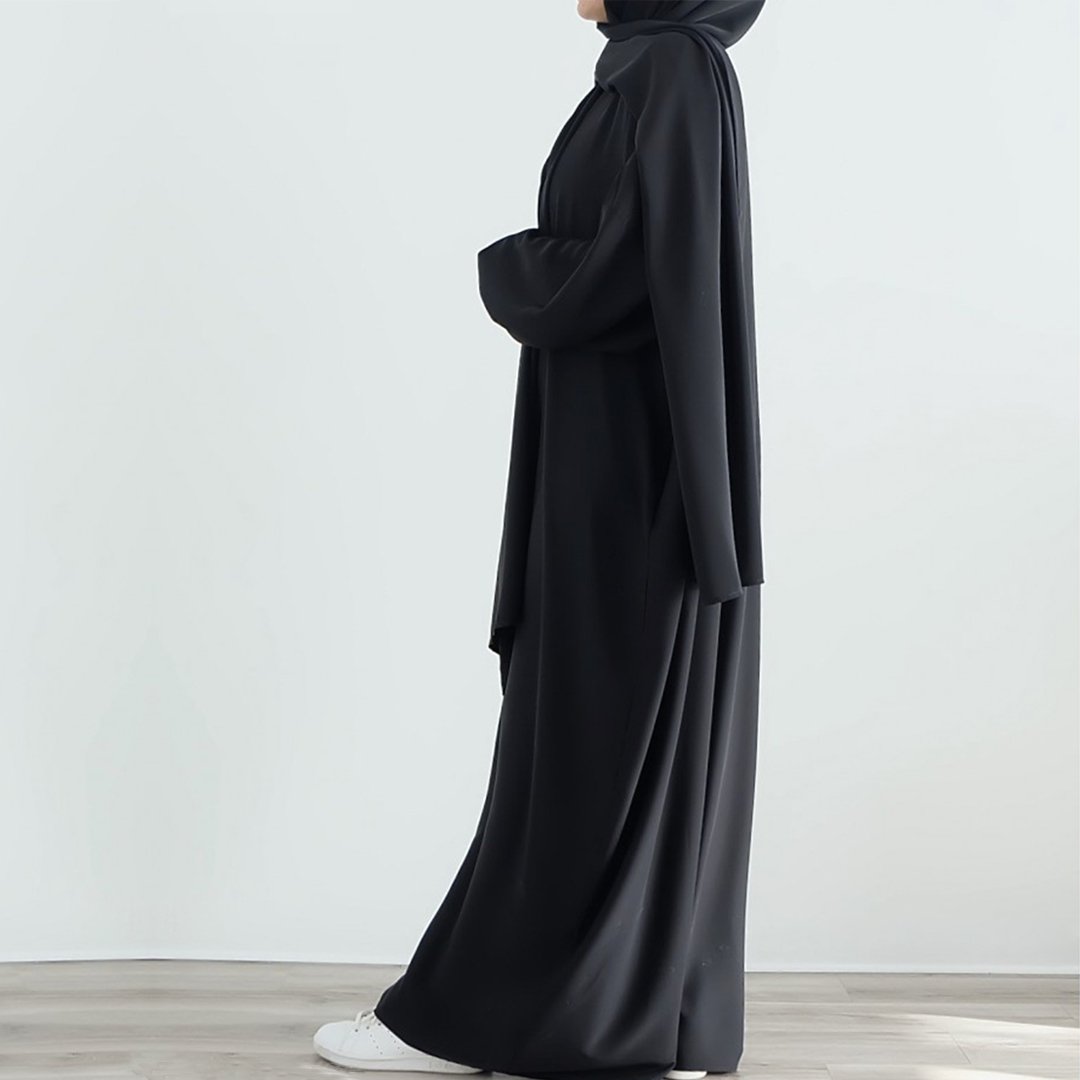 2024 Custom Abaya Manufacturer Hot Sale Designs Daily Wear Nida Plain Women Abaya With Attached Hijab maxi dress ladies muslim