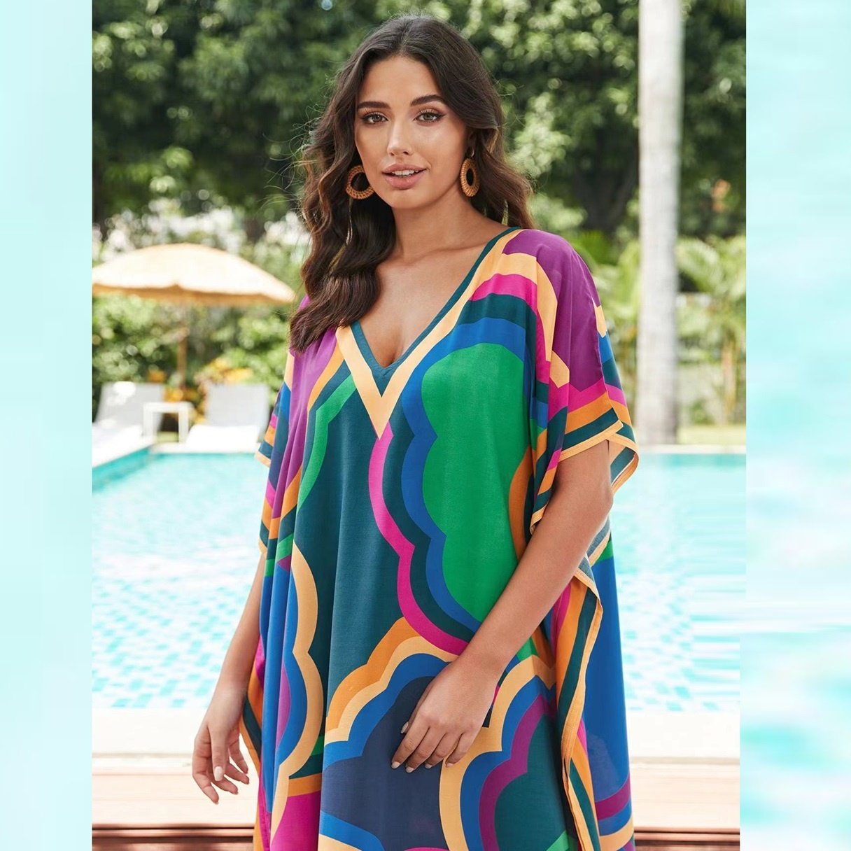 New Women Fashionable Print European American Colorful Temperament African Summer Beach Loose Casual Dress