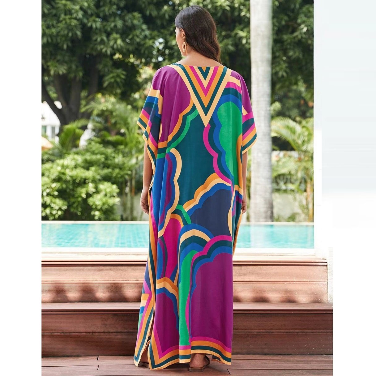 New Women Fashionable Print European American Colorful Temperament African Summer Beach Loose Casual Dress