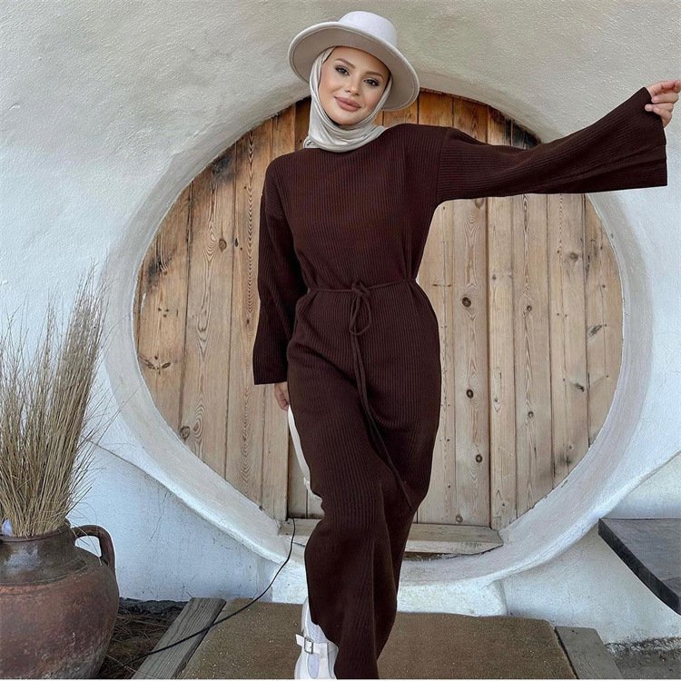 2024 Women Clothes Set Y2k Casual Dresses Tube Top Dress Cute Lace Knitted full length long sleeve Dresses