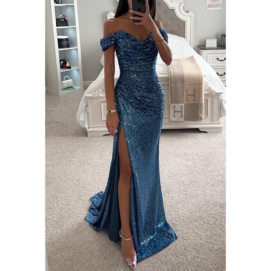Sexy Transparent Outfit Dance Stage Show Nightclub Costume Party Wear Silver Crystals Sleeveless evening Dress
