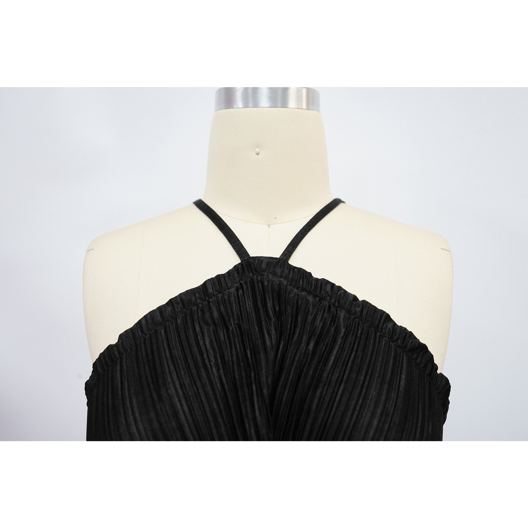 K10759 Women's pleated sexy lace-up evening dress back slit dress women's casual dress