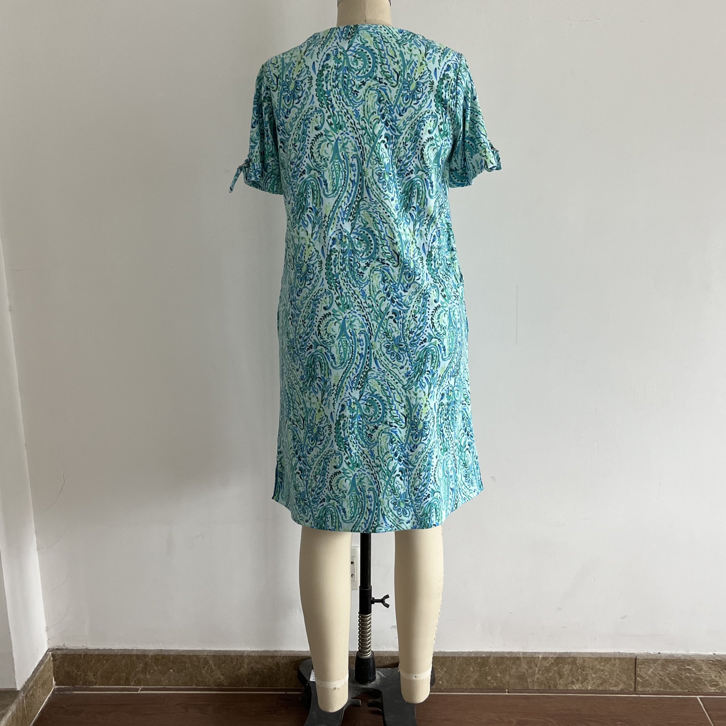 New Arrivals Floral Printed Women&#39;s Dress Short Sleeve High Waist Women Casual Dresses Clothing Summer Natural OEM Service