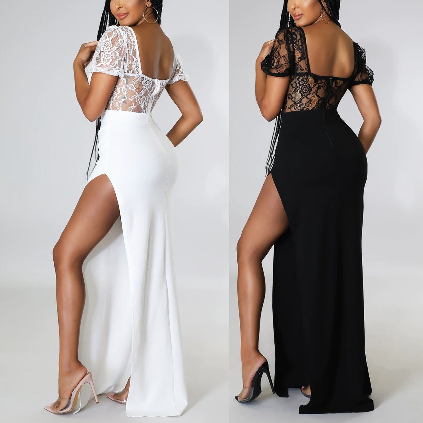 Summer New European And American Women's Clothing Fashion Sexy Split Long Dress