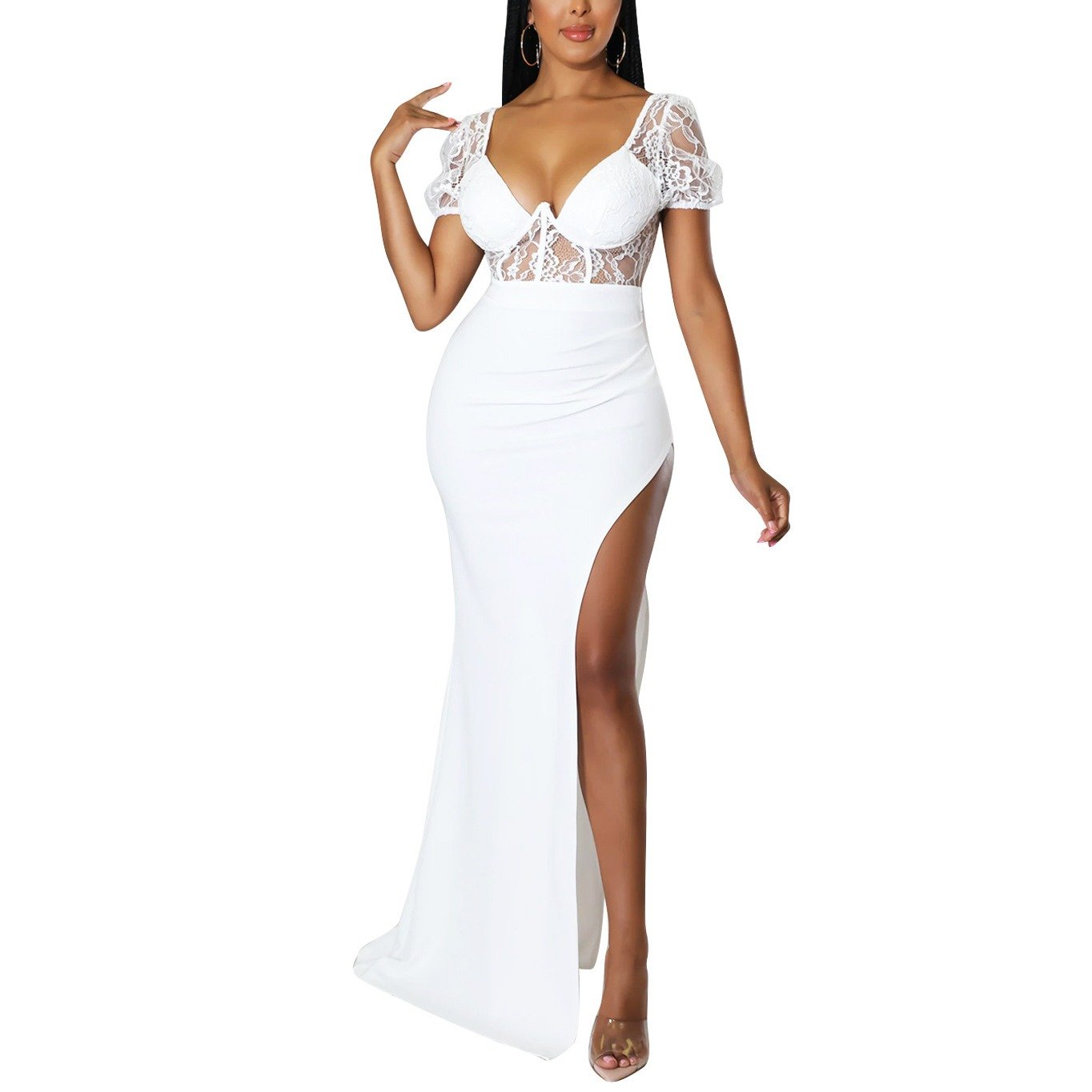 Summer New European And American Women's Clothing Fashion Sexy Split Long Dress