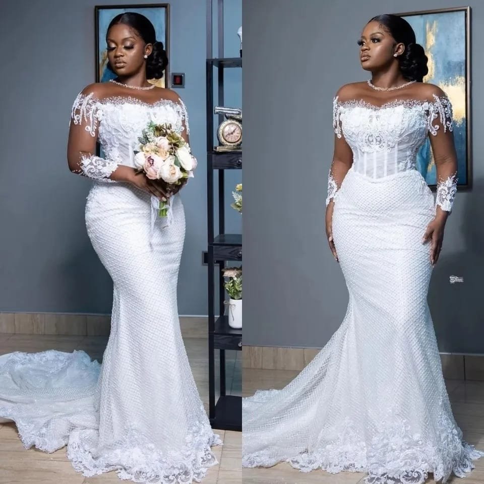 S1029A 2024 New foreign trade luxury high end custom mermaid princess including veil long tail bridal wedding dresses
