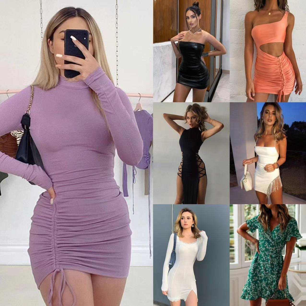 2024 Fashion Wholesale Women's Wear Discount Bulk Used Summer Fragmented Flower printed Sexy Casual Dress