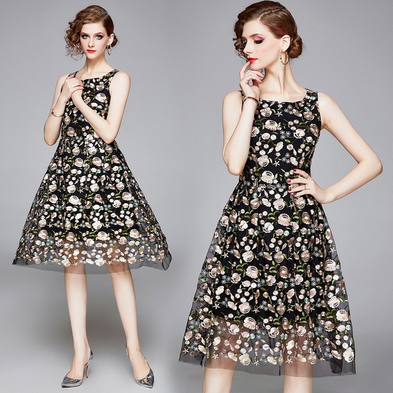Fashion Women Floral Printing Long-sleeve Corset Casual Dress Wholesale Evening Party Gift High Quality Women Casual Clothing