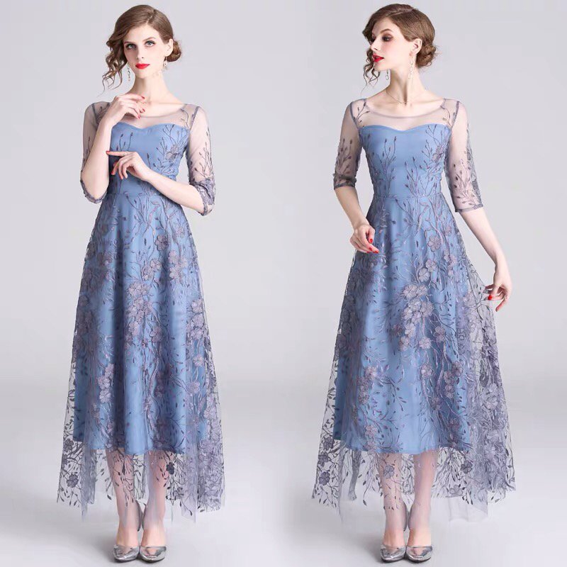Fashion Women Floral Printing Long-sleeve Corset Casual Dress Wholesale Evening Party Gift High Quality Women Casual Clothing