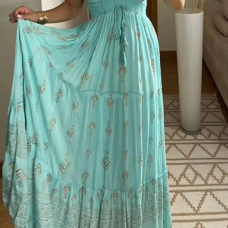 Casual Seaside Beach Wear Summer Ruffle Dresses Ladies Waisted Fitted Clothing 2024 Womens Clothes Party Wear Casual Dress