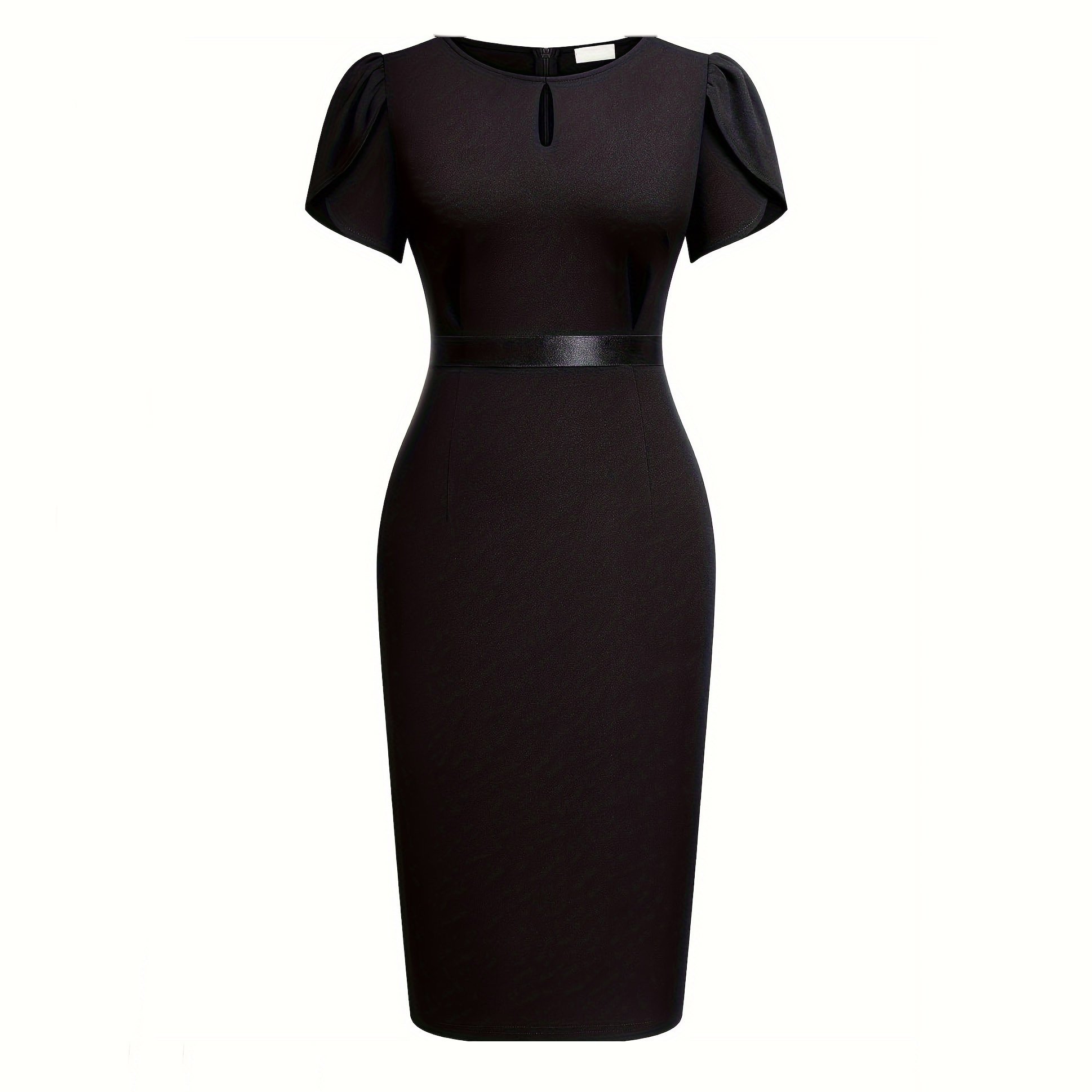 In stock Hot new design O neck cut out short sleeve dress sexy women's spandex pencil casual dresses