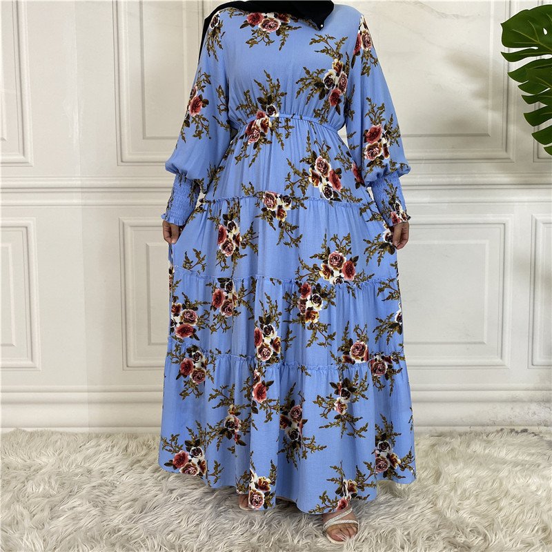 New Printing With Lining Long Islamic Clothing Muslim Women Modest Khimar Hijab Abaya Dresses Dubai