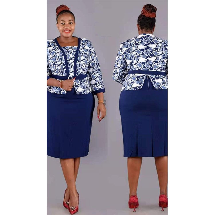 Elegant Casual Dress Fashion Career Work wears turkey office lady church dresses plus size woman African Clothing