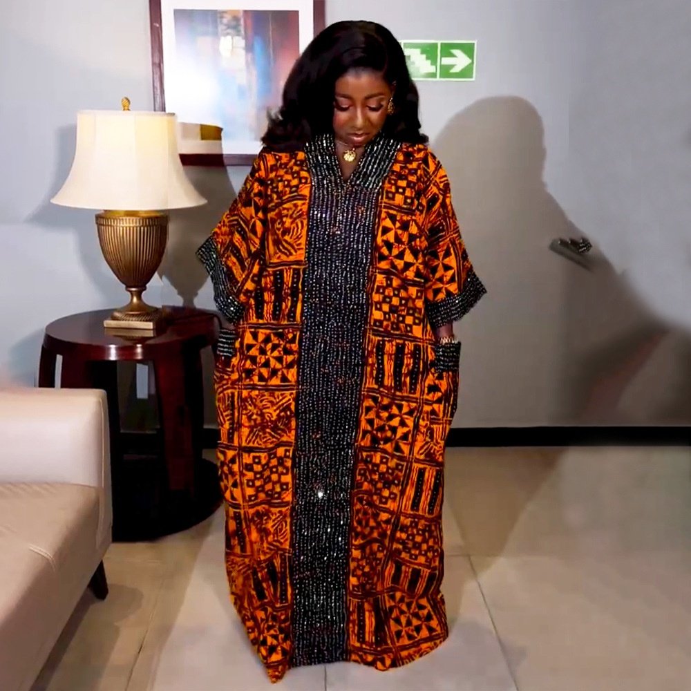 new arrival african party dresses for women long sleeve sequins dress african beaded party dress