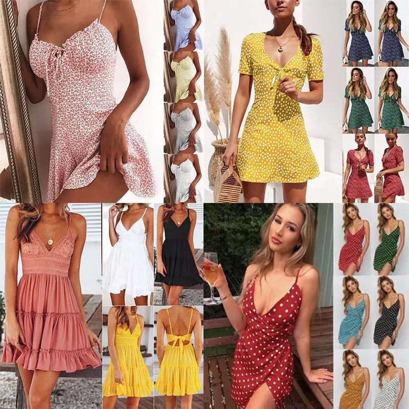 Wholesale of high-quality retro casual T-shirts, mixed clothing, women's top shirts, summer dresses, random shipment inventory