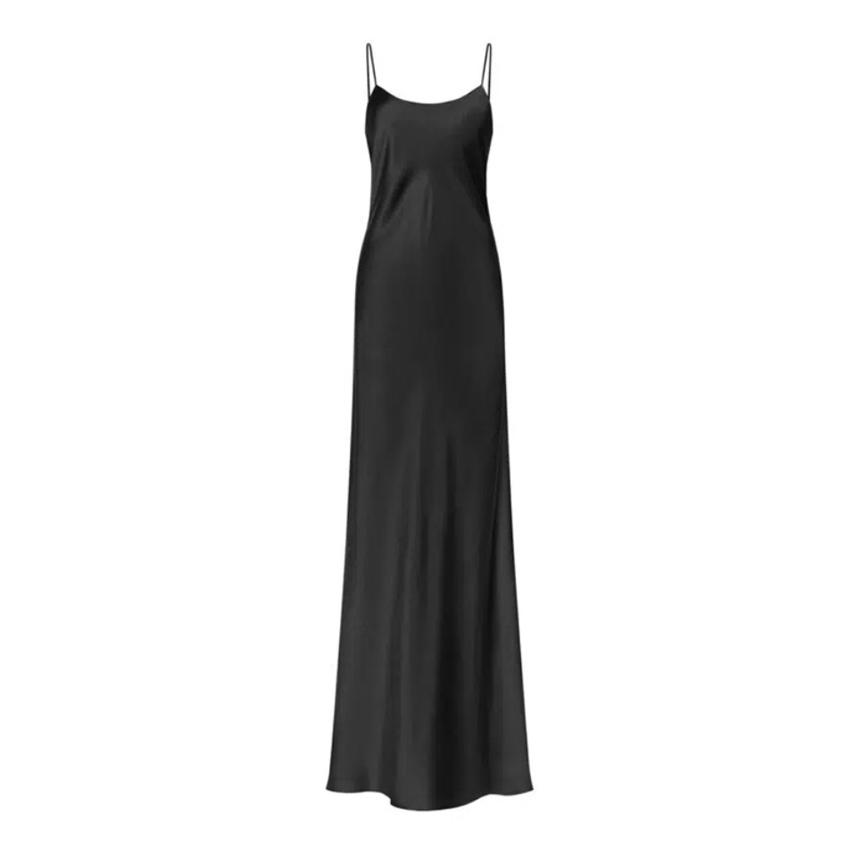 Factory Direct Hot selling custom color casual dresses strapless backless satin silk maxi Elegant Slip Dress