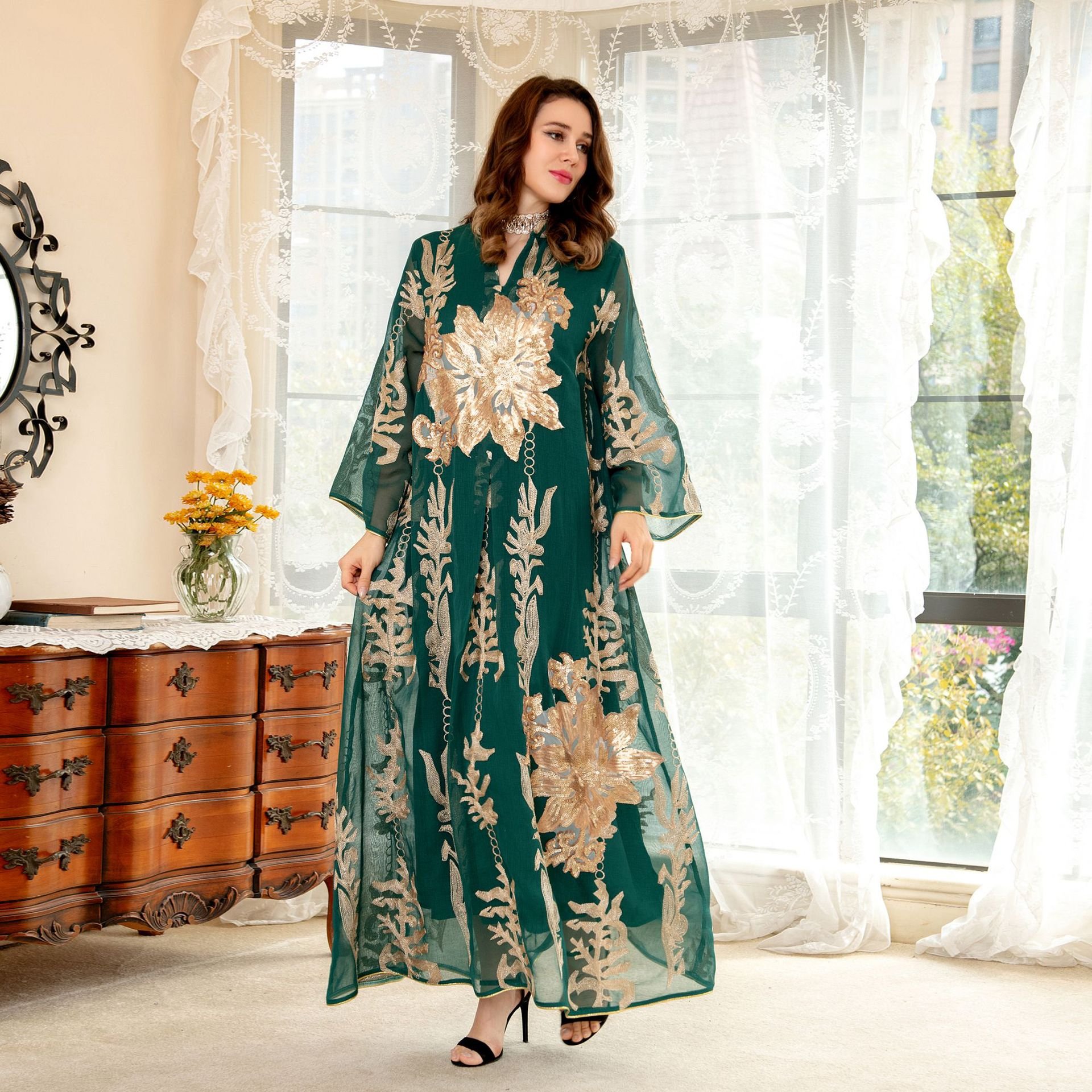 A-6 Abayas Dubai Clothing 2023 Turkey Kaftan Islamic Clothing Abaya Women Muslim Dresses