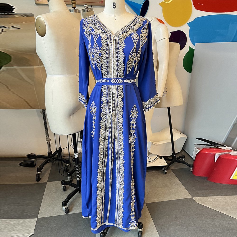 Prom Dresses 2024 Kaftan Abaya Islamic Clothing Embroidery Beaded Kaftan Luxury Dresses Elegant Caftan Marocain Women 1 Piece