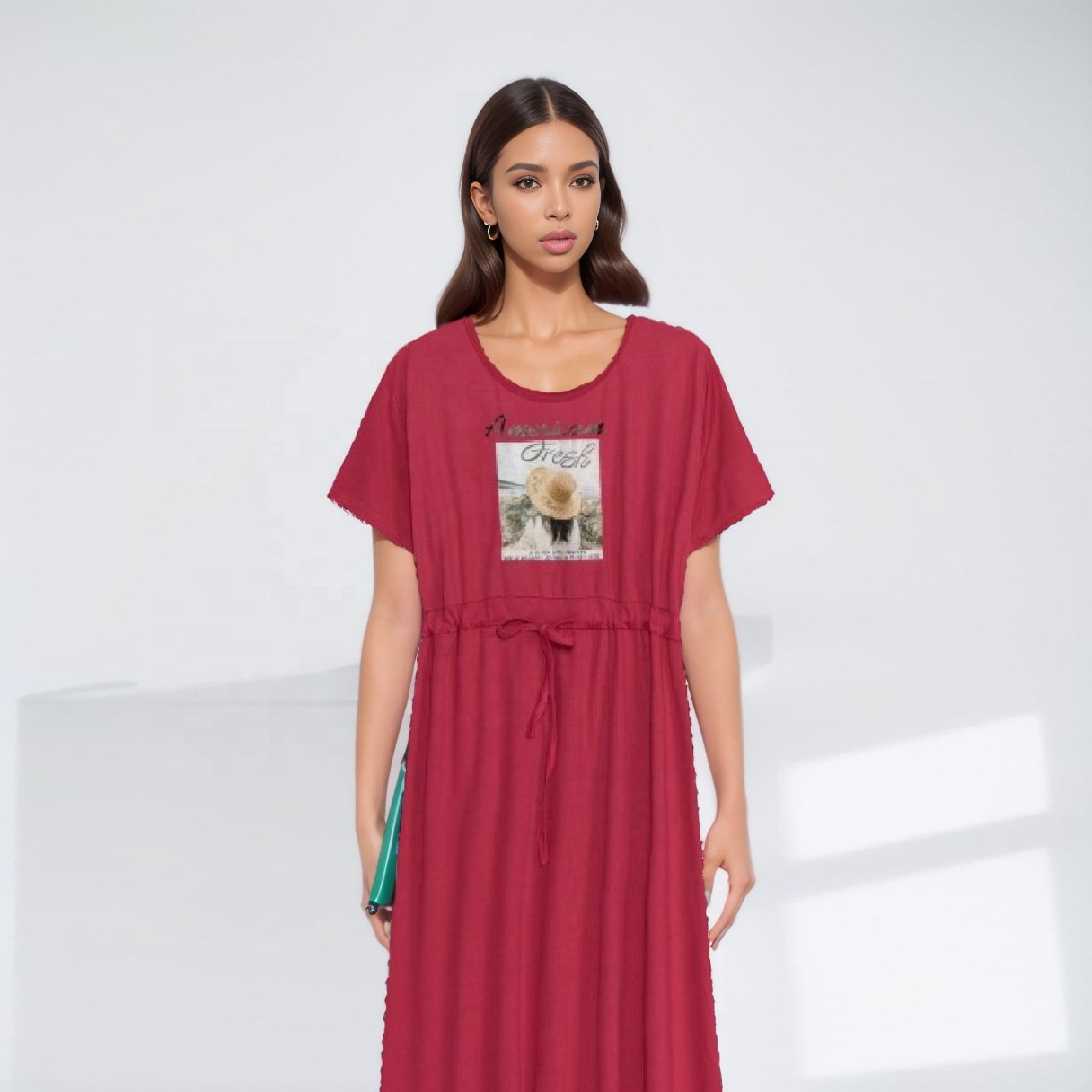 New Fashionable Summer Waist Closure Casual Daily African Loose Ladies Long Women Dress