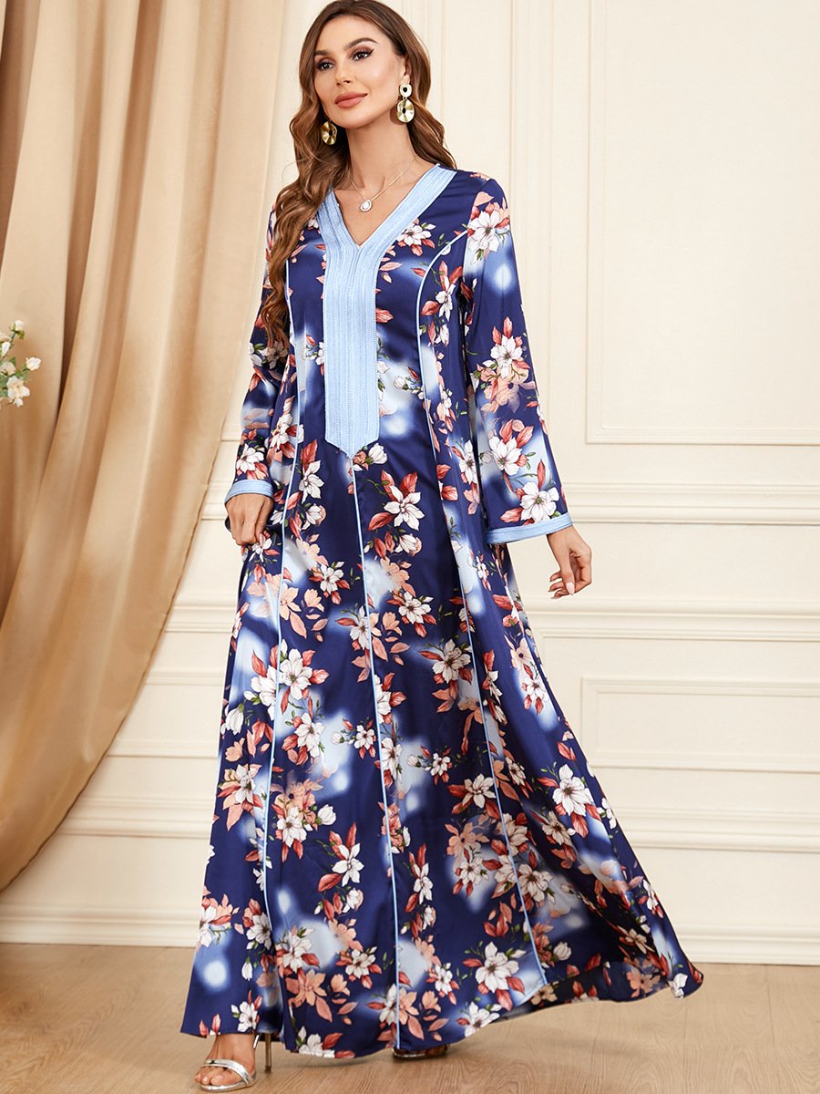 latest Glory abaya designs 2023 muslim long Splicing dress kaftan dress