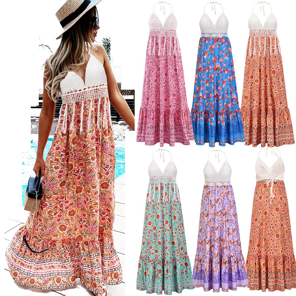 Summer Beach Women Elegant Plus Size Women's Casual Dresses Lady Clothing Maxi Dress