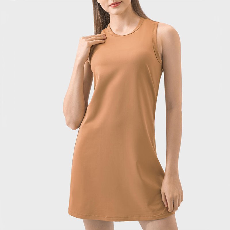 Custom Women's Lightweight Jersey Slim-Fit Organic Bamboo Tank Mini Varley Naples Sleeveless Dress Crewneck A Line Casual Dress