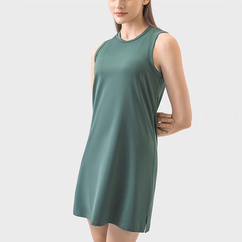 Custom Women's Lightweight Jersey Slim-Fit Organic Bamboo Tank Mini Varley Naples Sleeveless Dress Crewneck A Line Casual Dress