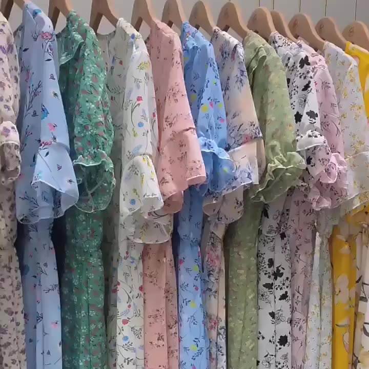 Factory Wholesale Fashion Summer Sexy Brand New Inventory Women Evening Casual Dresses