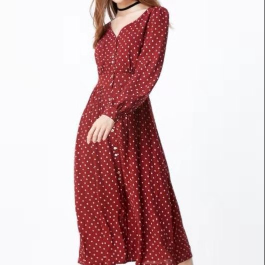 High quality fashion mature women clothing printed long sleeve casual gown dresses