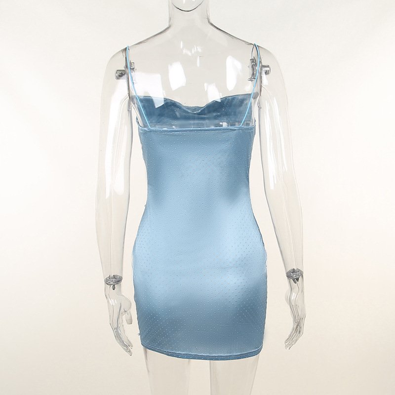 New Arrival Spring Woman High Slits Gown Elegant Evening Party Ladies Sexy Dresses Satin Silk Sexy Midi Beaded Dress