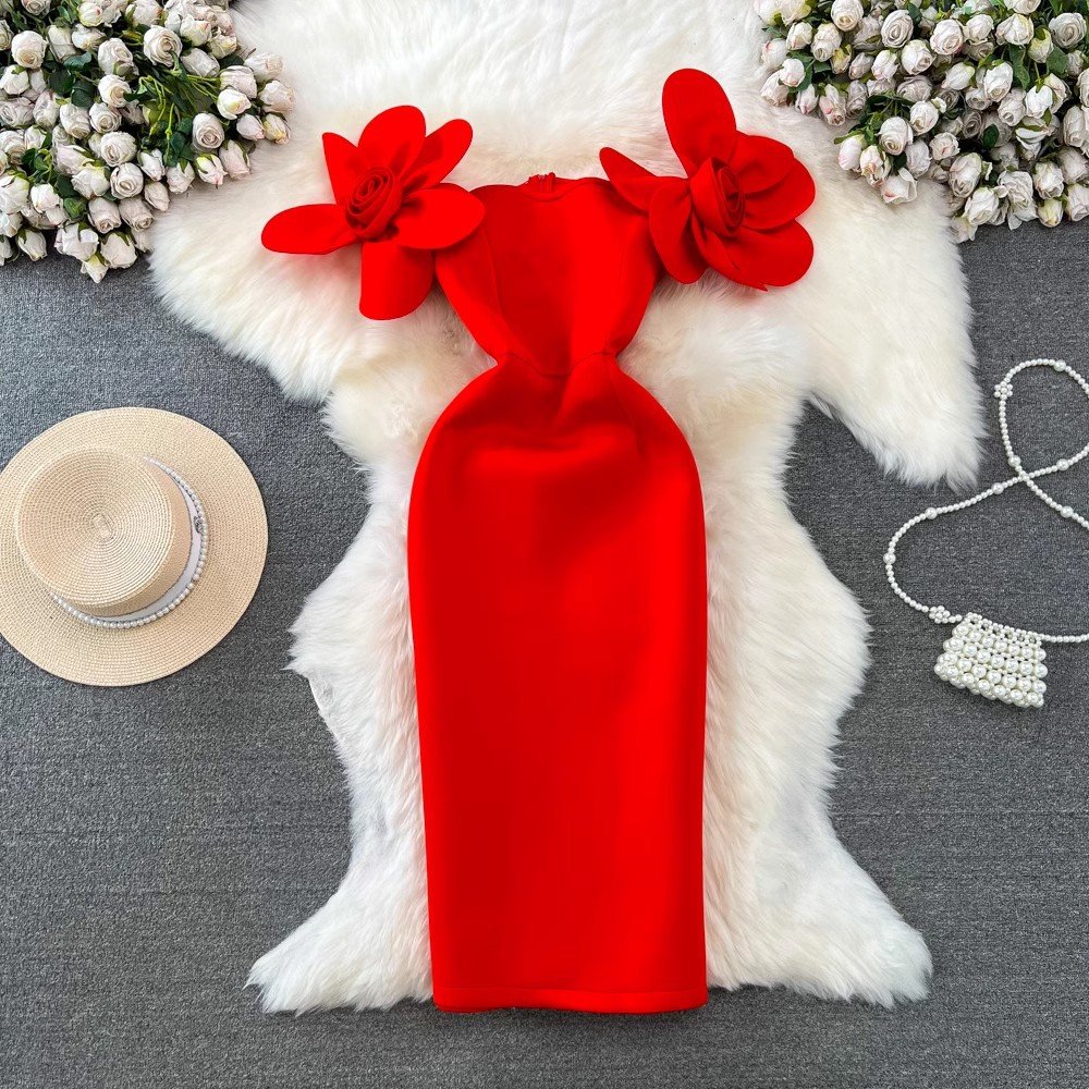 Plus Size High Quality Casual Slit Slim Hip Midi Dress For Women Strapless Sleeveless Vestidos Clothes Women