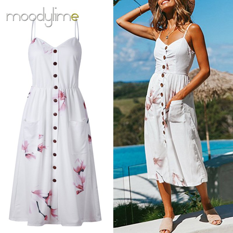 Wholesale 100% Polyester Slip Shirt Women Summer Floral Ladies Casual Dress