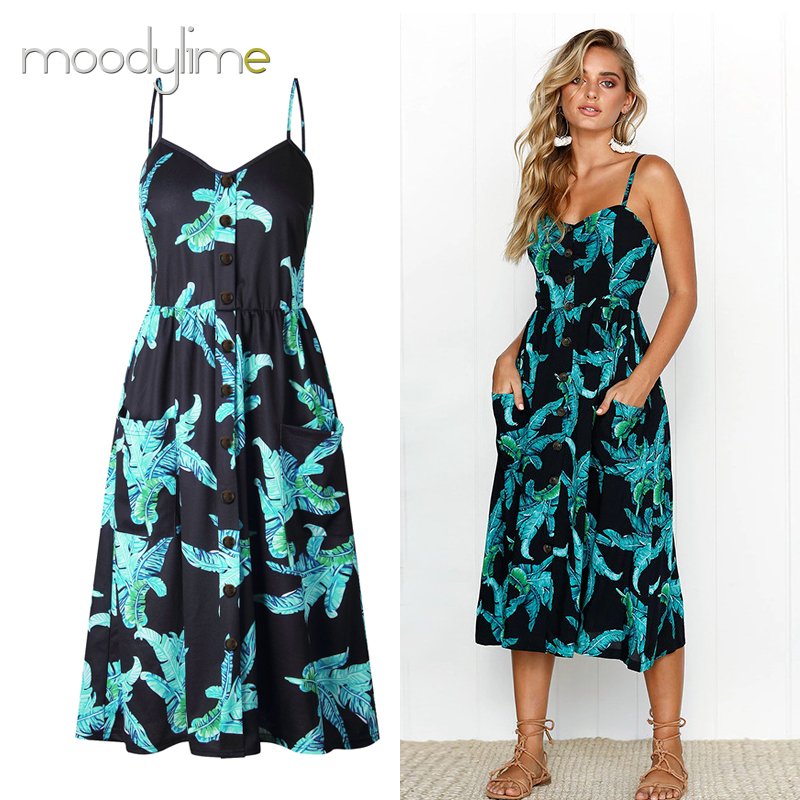 Wholesale 100% Polyester Slip Shirt Women Summer Floral Ladies Casual Dress