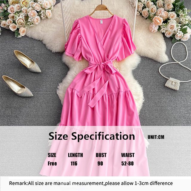 New design women Casual dresses half sleeve long dress V-neck collar elegant women dress