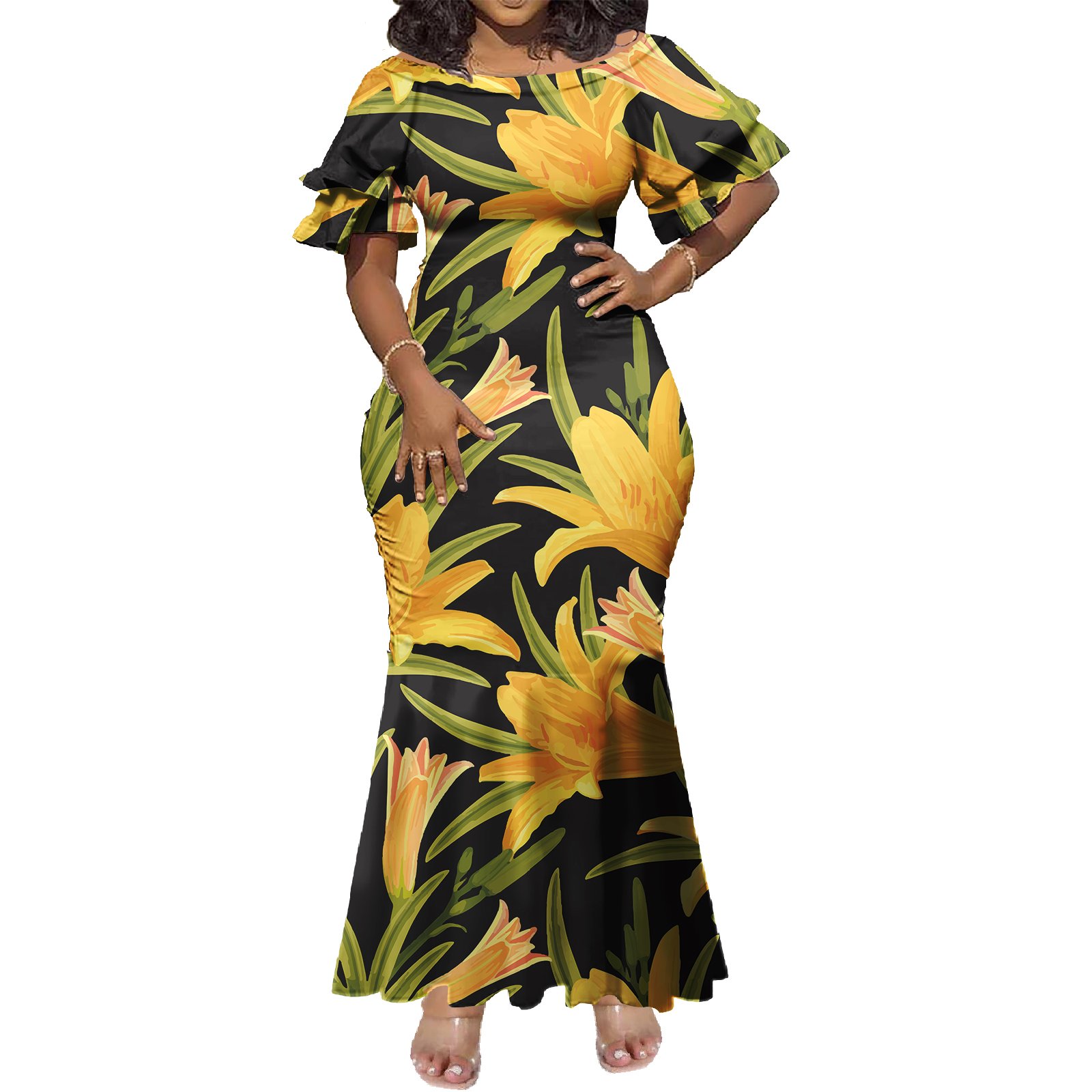 O-Neck Short Sleeve Dress Pacific Island Art Casual Long Dress Women Polynesian Elei Tribal Design Custom Club Dress