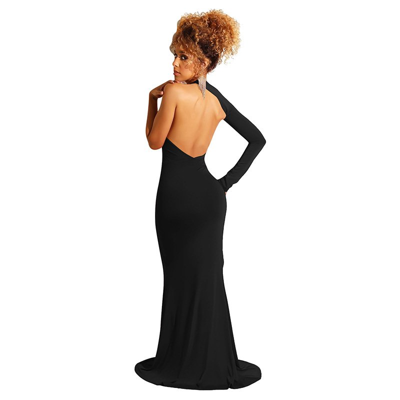 Wangmu Summer dress 2021elegant casual dresses Irregular one shoulder bodycon dress women AM131