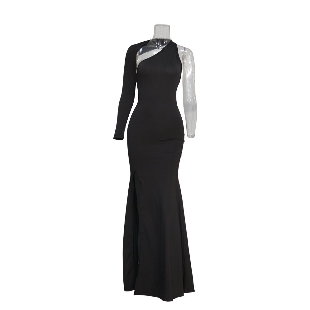 Wangmu Summer dress 2021elegant casual dresses Irregular one shoulder bodycon dress women AM131