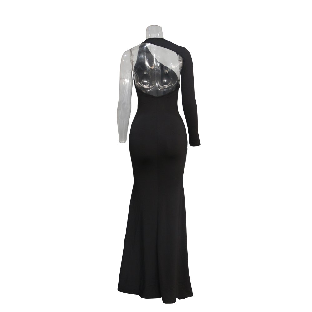 Wangmu Summer dress 2021elegant casual dresses Irregular one shoulder bodycon dress women AM131