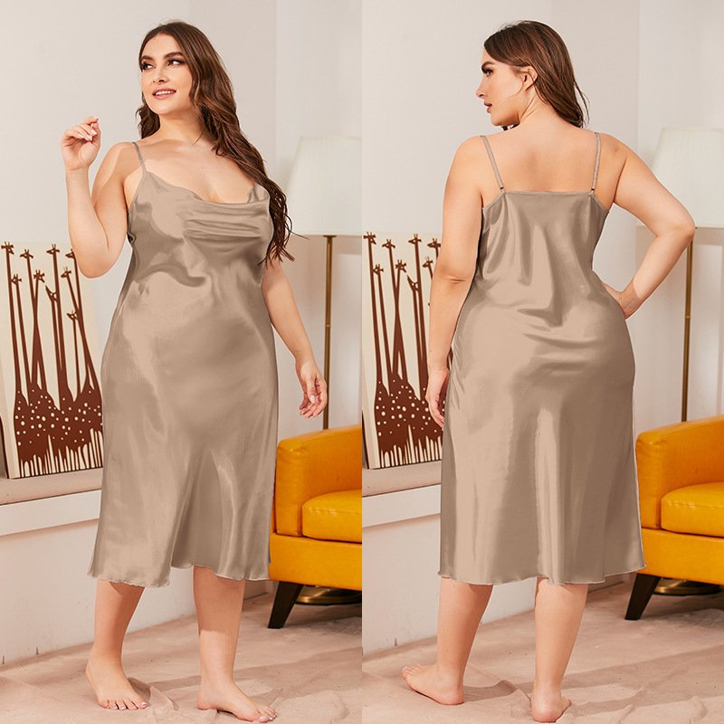 Night Dresses for Woman Silk Sleepwear Silk Satin Women Sexy Silk Pajamas Sleep Wear Nightdress Plus Size Women's Sleepwear