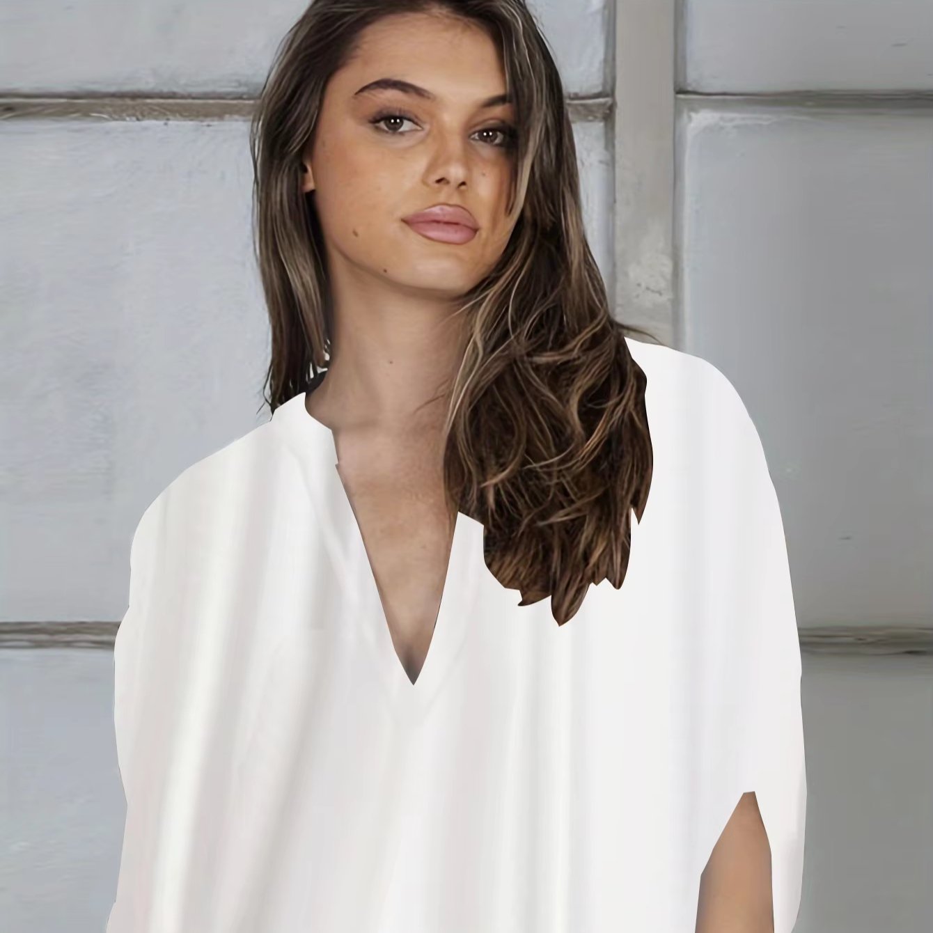 Ready To Ship Solid Color Plus Size Woman 100% Cotton Simple Type Woman Blouse Fashionable Casual Elegant Dresses