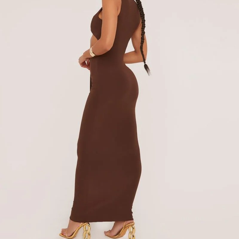 wholesale Lady sleeveless cut out front wrap detail maxi length Dresses For Women
