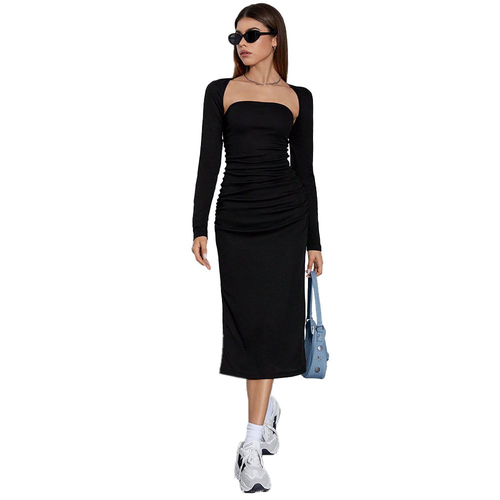 247 Sexy dress two sets split midi Bandeau dress everyday casual dresses stylish women's clothing, new fashion