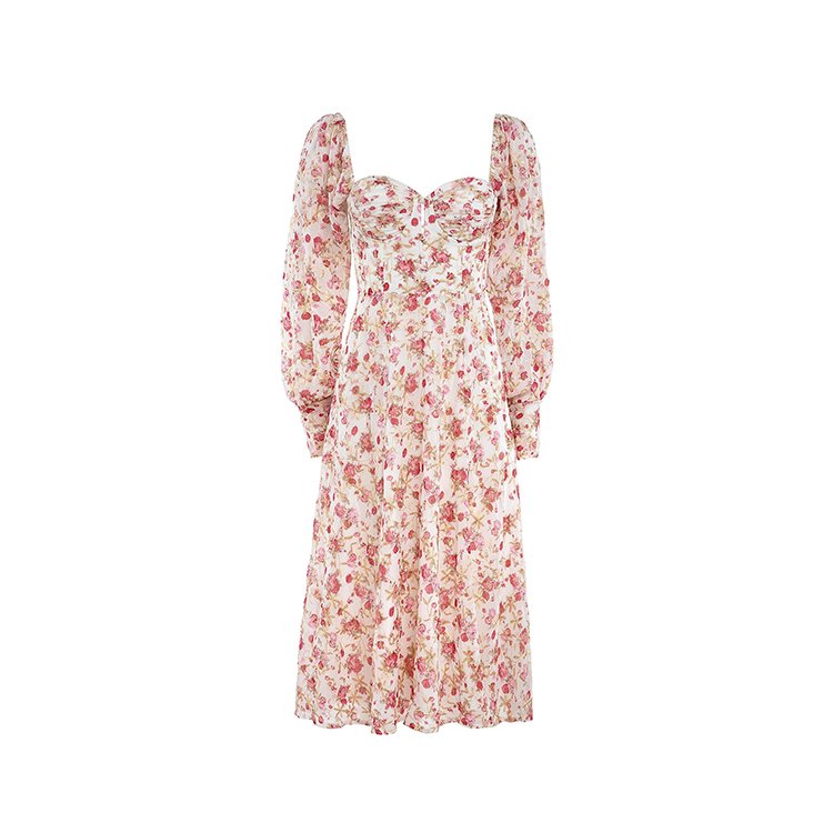 Fashion New Arrivals OEM Formal Custom logo Ladies Dresses For Womens Clothing lady Elegant floral print Women's Casual Dress