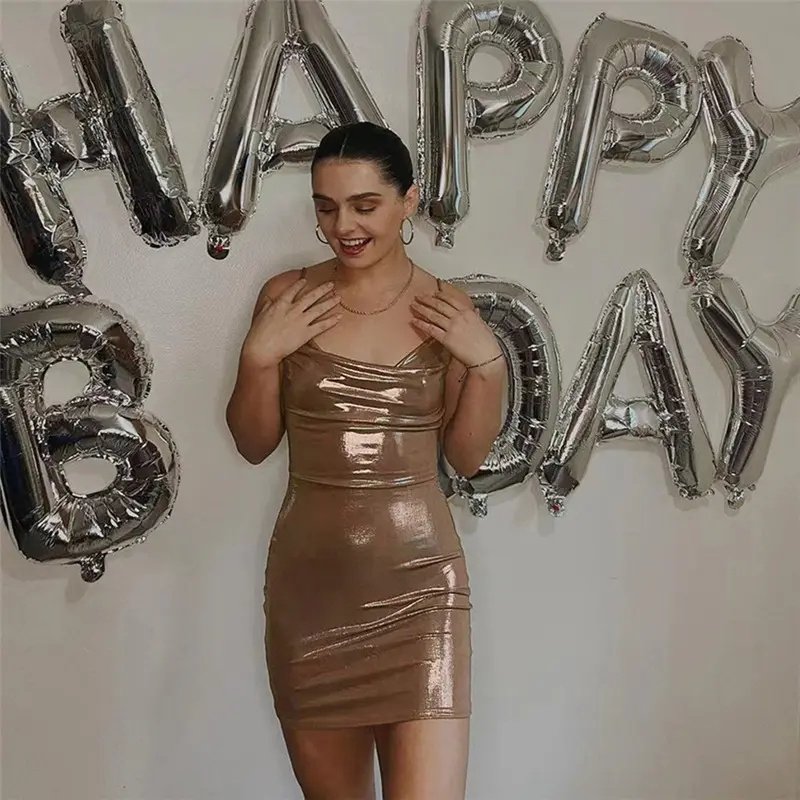 2023 Spring and Summer new fashion women's dress clothing sexy sling off-shoulder slim-fit sheath dress