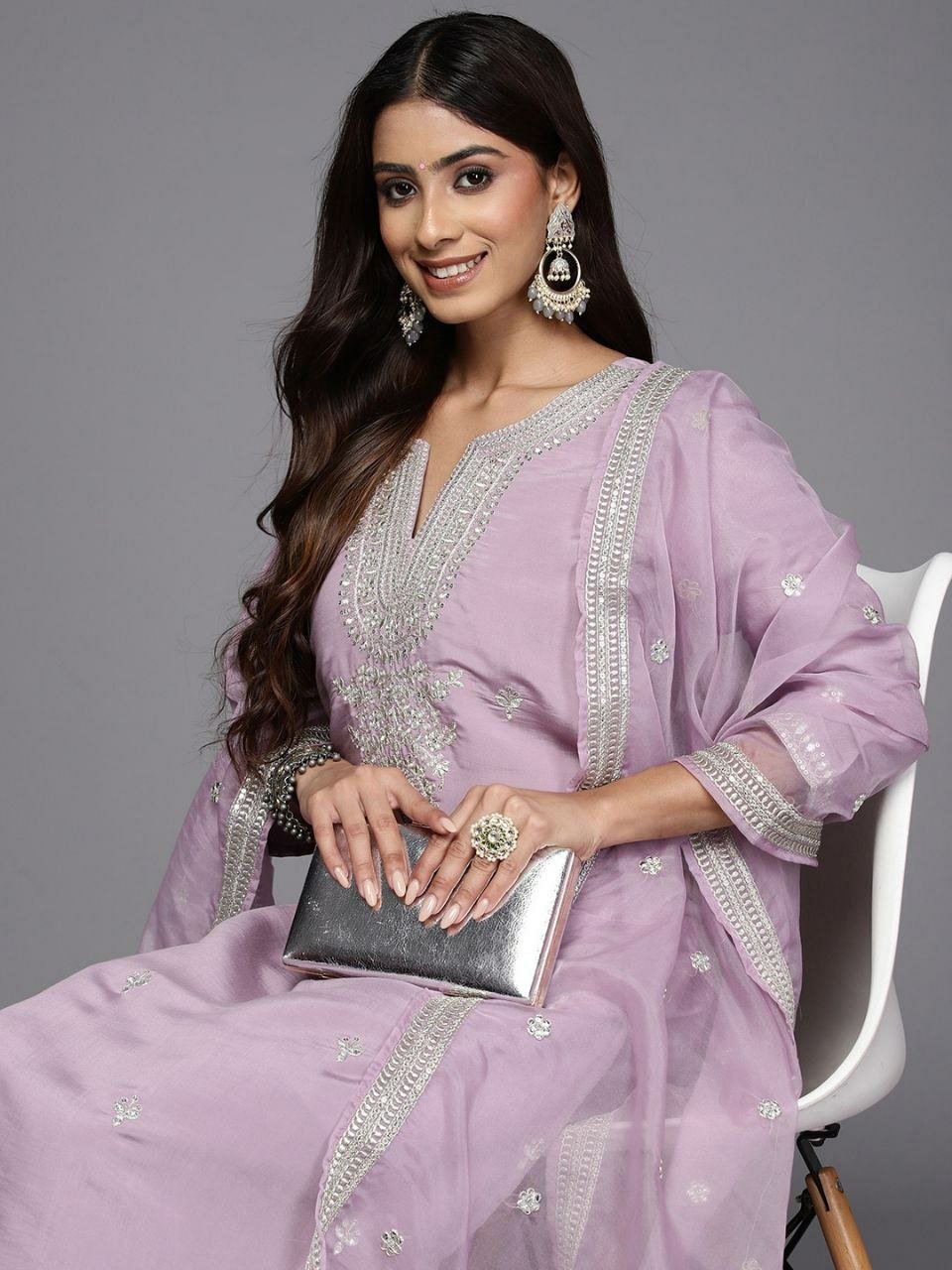 Most Selling Chanderi Sequence Digital Print Casual Dresses Tops And Pants Suit By Shree indian Exports