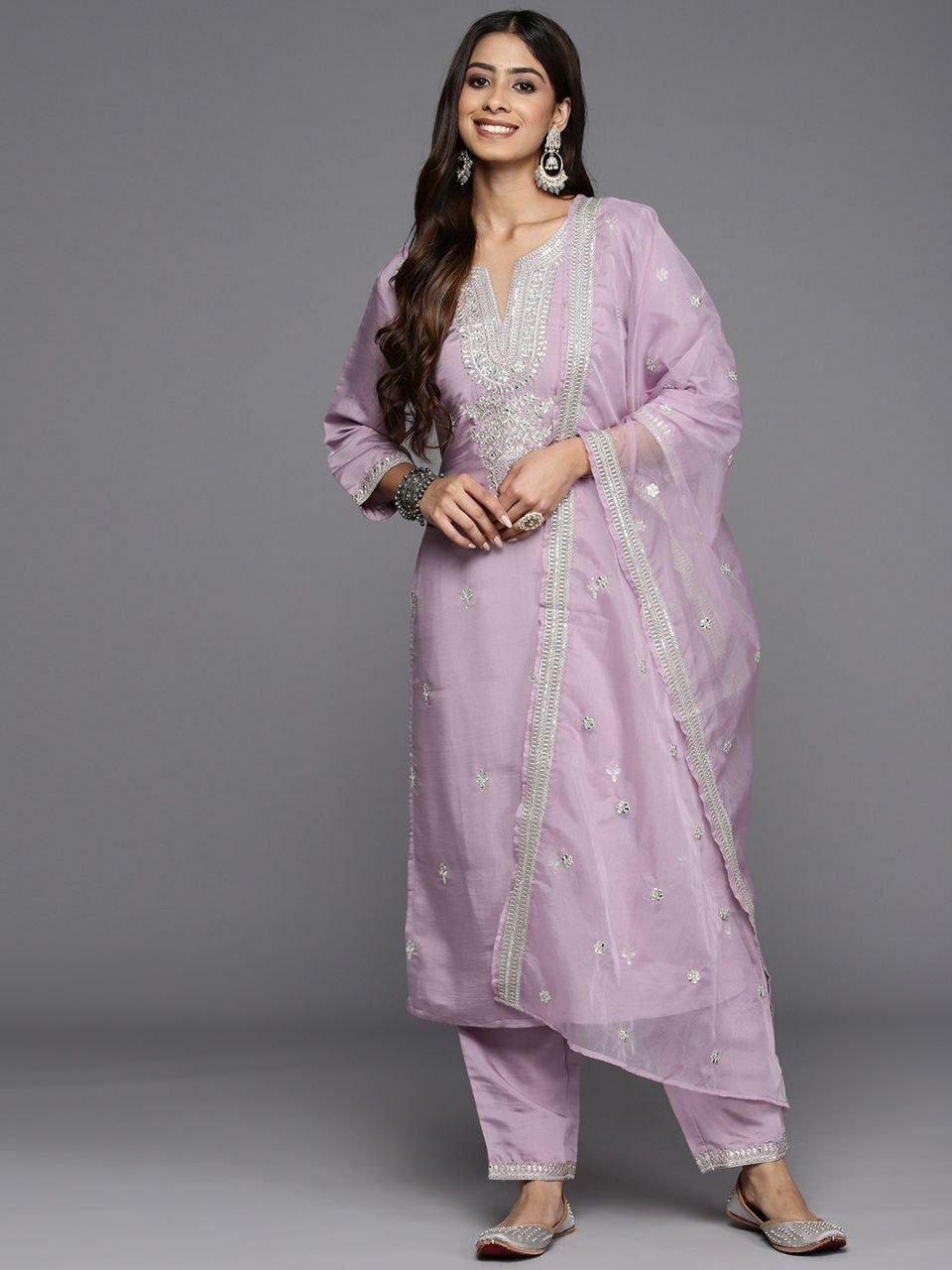 Most Selling Chanderi Sequence Digital Print Casual Dresses Tops And Pants Suit By Shree indian Exports