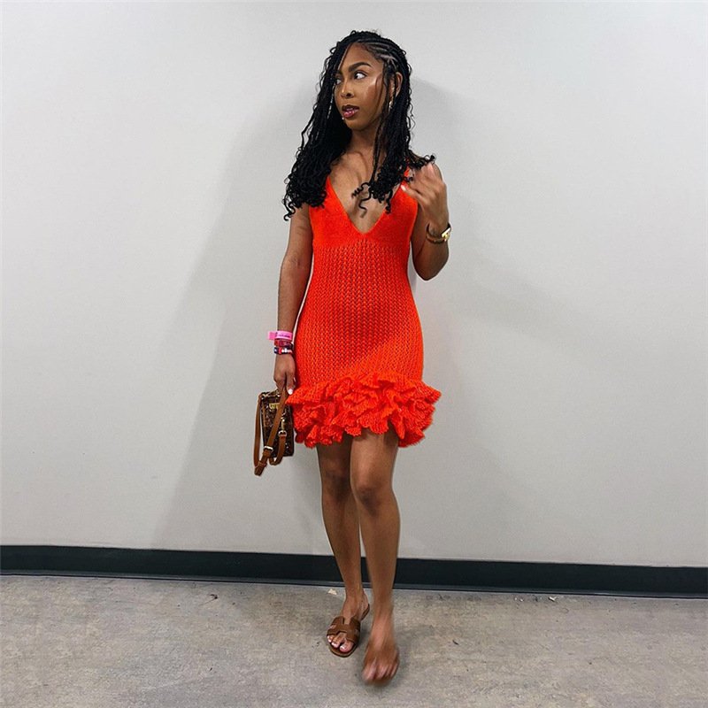 New arrivals summer stylish cute 2024 knitted ruched woman clothes women's dresses