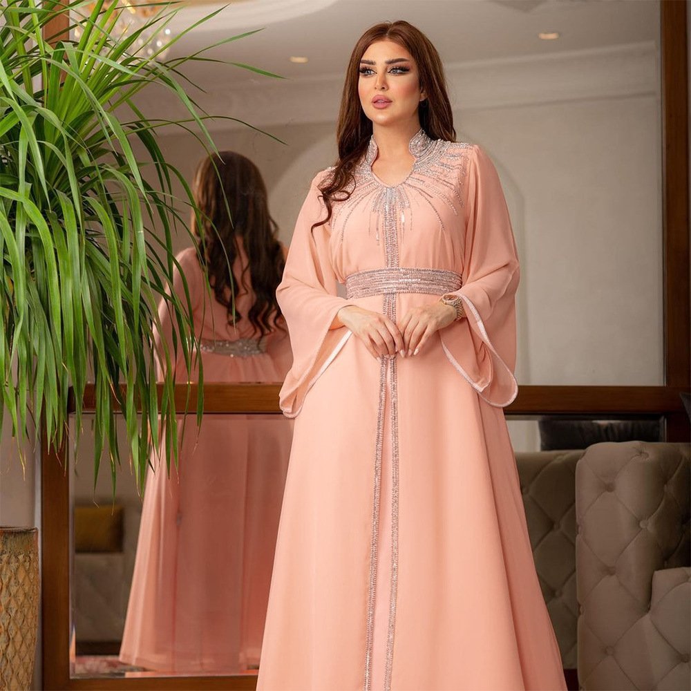 Z-1 kaftan Middle Eastern fashion ironing chiffon dress skirt with belt