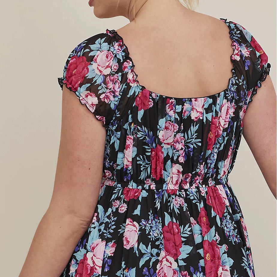 OEM Custom Summer sweet short sleeve floral printed women casual plus size dresses