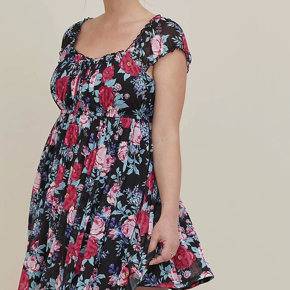 OEM Custom Summer sweet short sleeve floral printed women casual plus size dresses